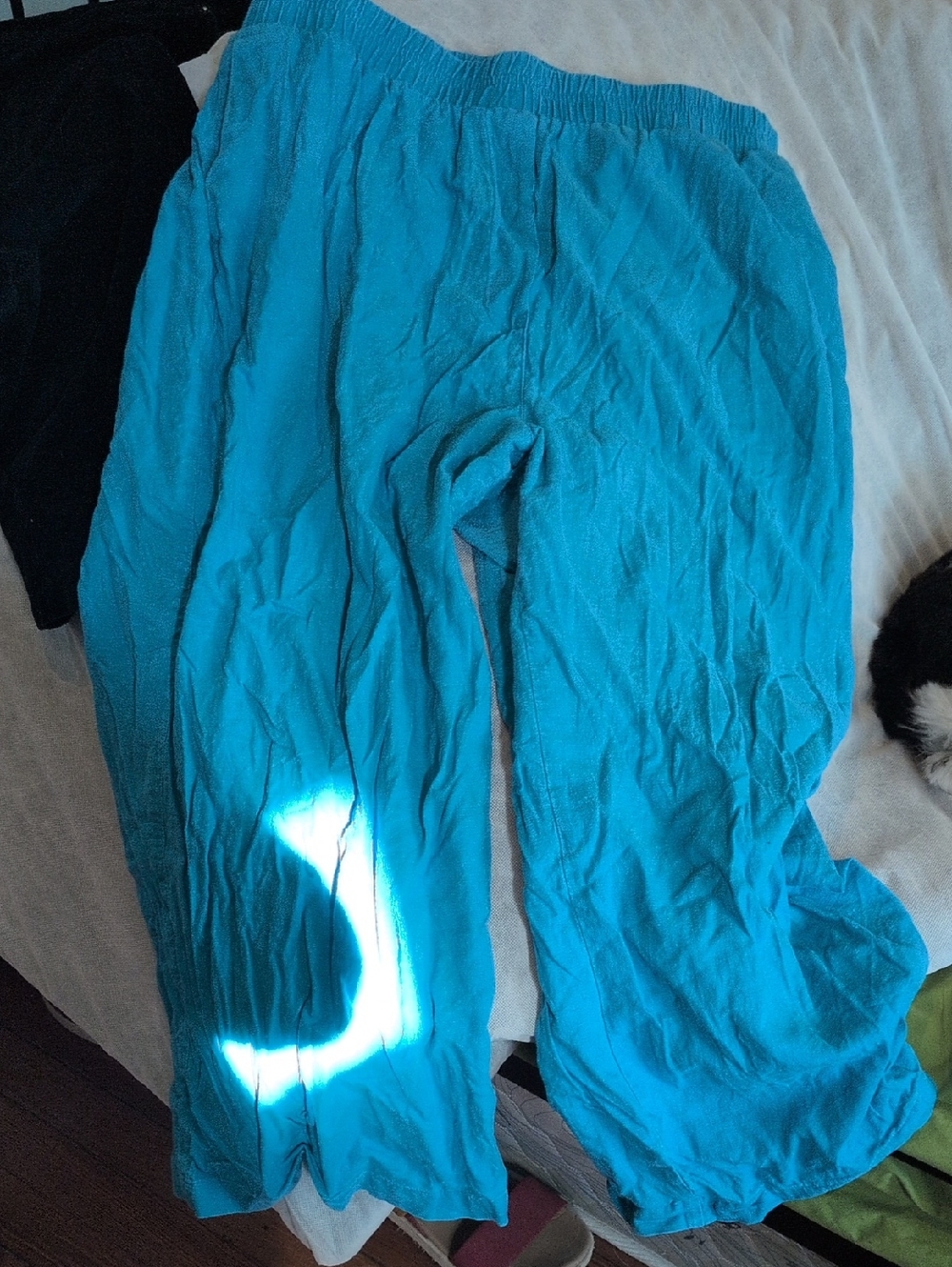 Bright Teal Wide-Leg Lounge Pants